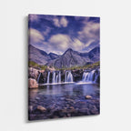 cuadro canvas cascadas cascadas escocesas cielo morado vertical