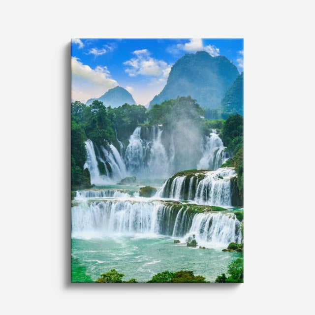 cuadro canvas cascadas cataratas ban gioc selva amplia vertical