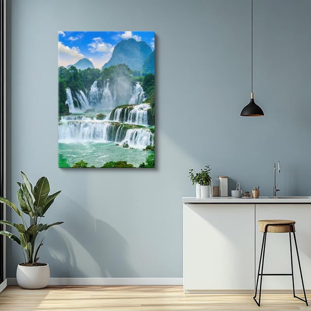 cuadro canvas cascadas cataratas ban gioc selva amplia vertical