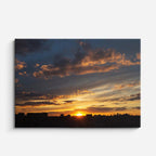 cuadro canvas cielo y noche montaña silueta amanecer dorado horizontal
