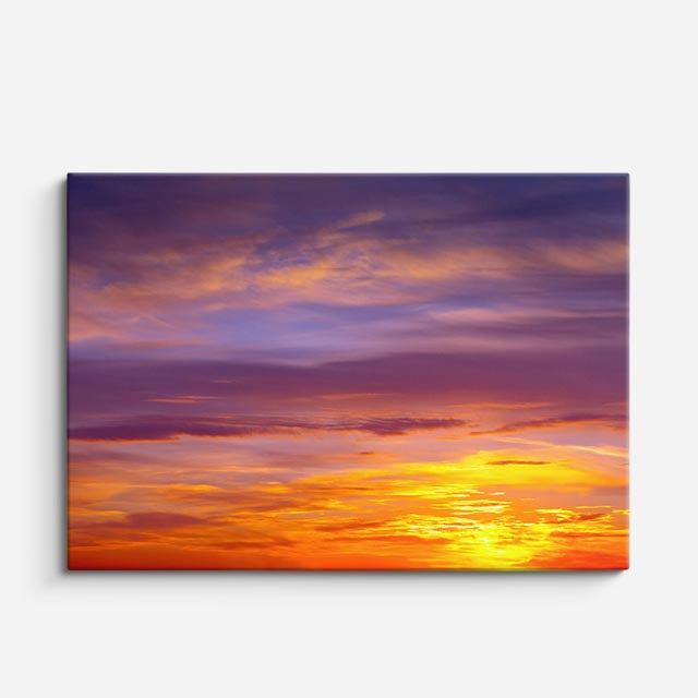 cuadro canvas cielo y noche cielo naranja incandescente horizontal