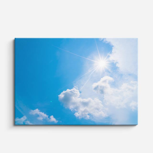cuadro canvas cielo y noche nubes blancas cielo azul brillante horizontal