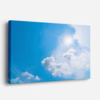 cuadro canvas cielo y noche nubes blancas cielo azul brillante horizontal