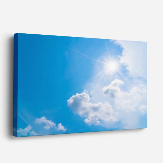 cuadro canvas cielo y noche nubes blancas cielo azul brillante horizontal