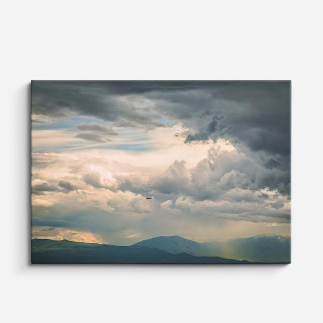 cuadro canvas cielo y noche nubes doradas cielo dramático horizontal