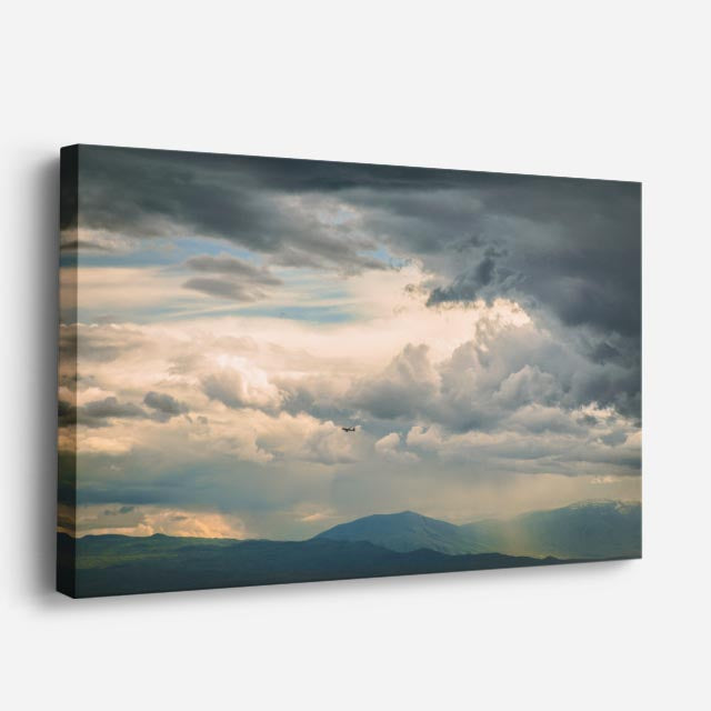 cuadro canvas cielo y noche nubes doradas cielo dramático horizontal