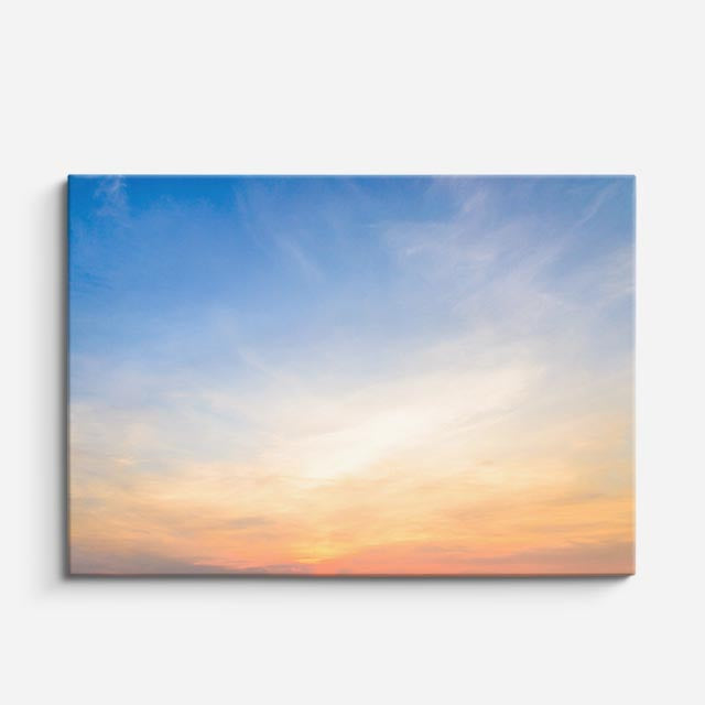 cuadro canvas cielo y noche atardecer naranja cielo despejado horizontal