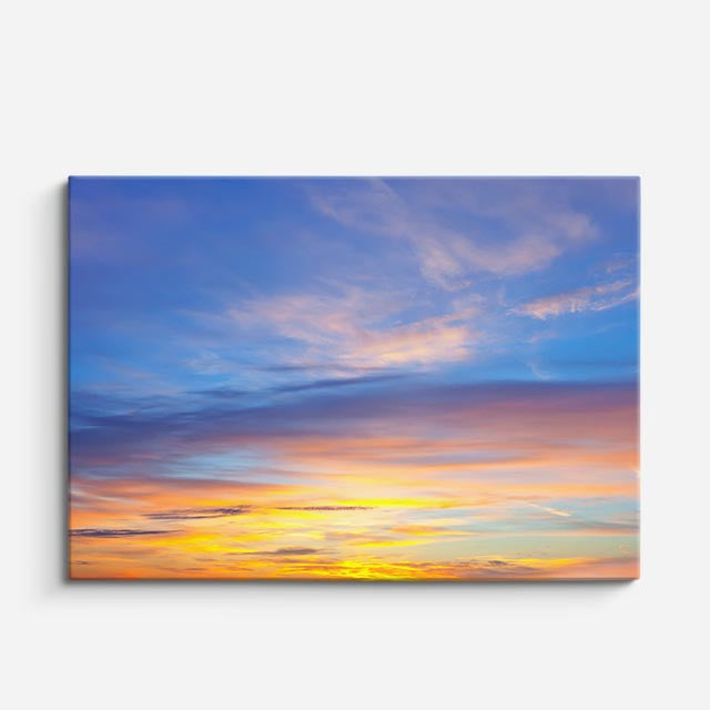 cuadro canvas cielo y noche cielo naranja nubes suaves horizontal