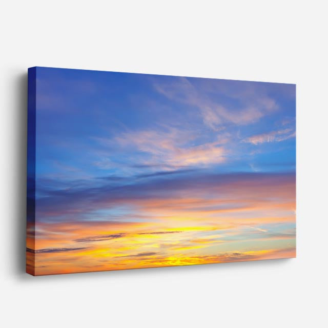 cuadro canvas cielo y noche cielo naranja nubes suaves horizontal