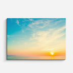 cuadro canvas cielo y noche atardecer teal horizonte marino horizontal