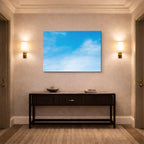 cuadro canvas cielo y noche cielo azul nubes blancas puras horizontal