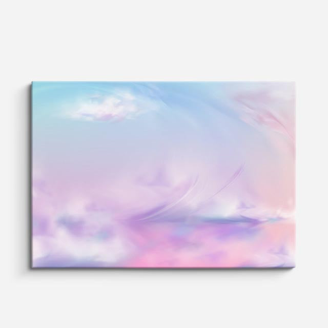 cuadro canvas cielo y noche cielo rosa pastel nubes suaves horizontal