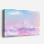 cuadro canvas cielo y noche cielo rosa pastel nubes suaves horizontal