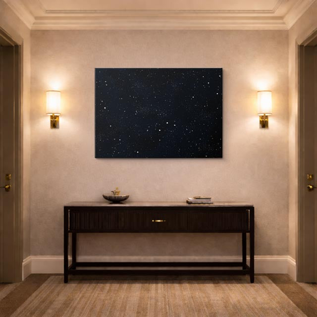 cuadro canvas cielo y noche cielo estrellado horizonte oscuro horizontal