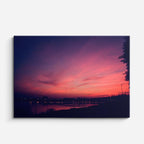 cuadro canvas cielo y noche atardecer rojo oscuro dramático horizontal