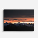 cuadro canvas cielo y noche montañas nevadas cielo rojo horizontal