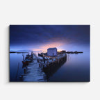 cuadro canvas cielo y noche muelle nocturno lago azul horizontal