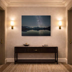 cuadro canvas cielo y noche vía láctea lago espejo horizontal