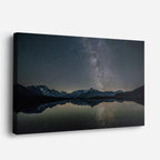 cuadro canvas cielo y noche vía láctea lago espejo horizontal