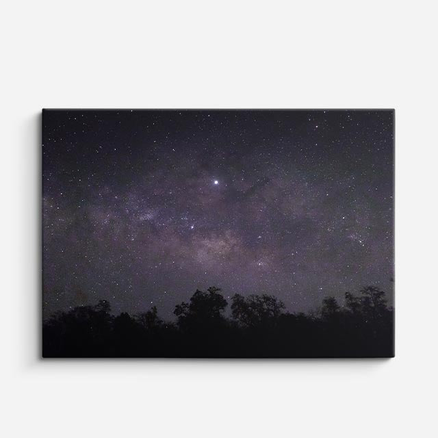 cuadro canvas cielo y noche persona galaxia brazos abiertos horizontal