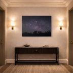 cuadro canvas cielo y noche persona galaxia brazos abiertos horizontal