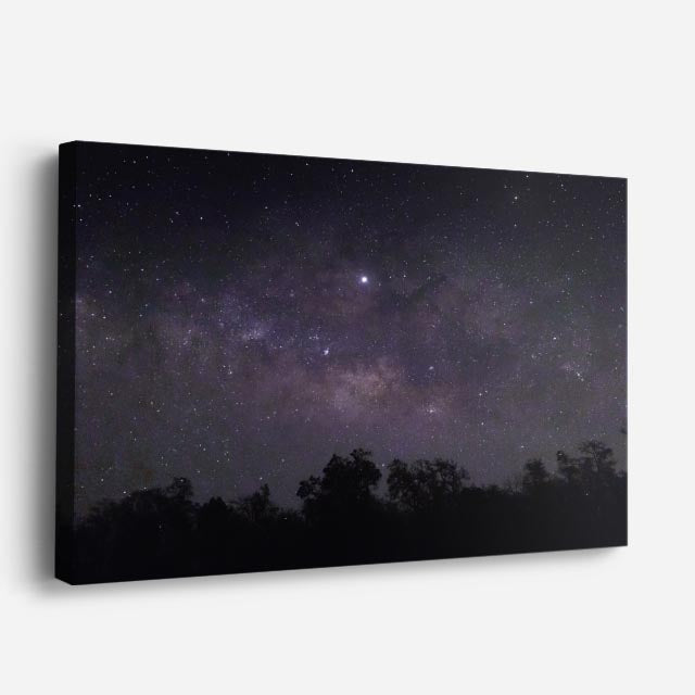cuadro canvas cielo y noche persona galaxia brazos abiertos horizontal