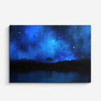 cuadro canvas cielo y noche galaxia azul cielo nocturno horizontal