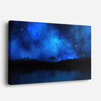 cuadro canvas cielo y noche galaxia azul cielo nocturno horizontal