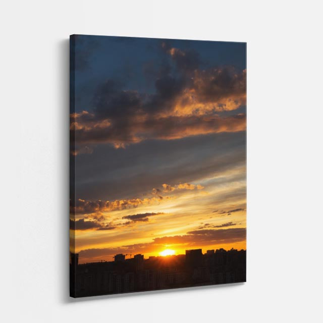 cuadro canvas cielo y noche llanura atardecer nublado vertical