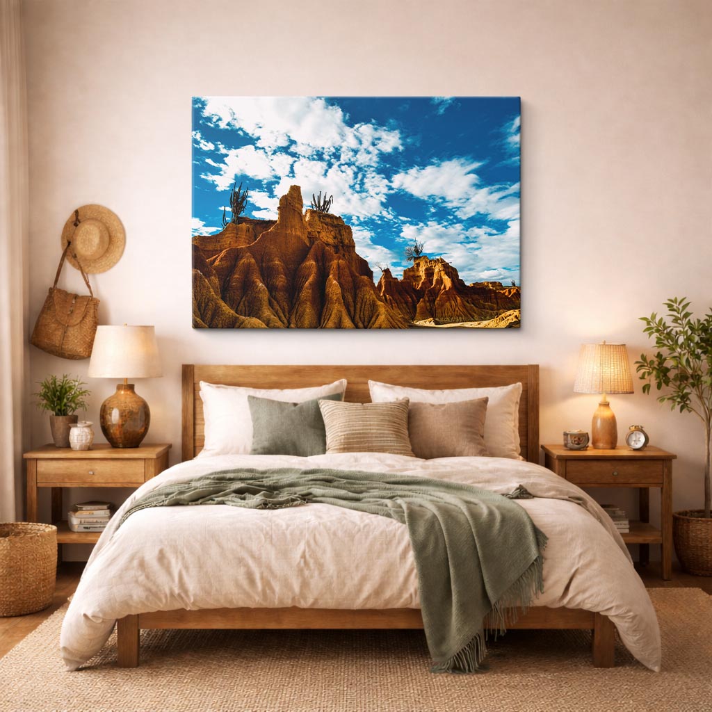 cuadro canvas desierto formaciones rocosas áridas horizontal