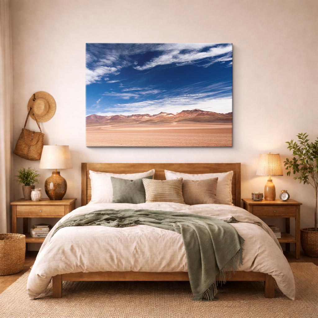 cuadro canvas desierto desierto rojo cielo azul brillante horizontal