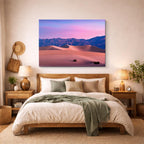 cuadro canvas desierto dunas rosa cielo al atardecer horizontal