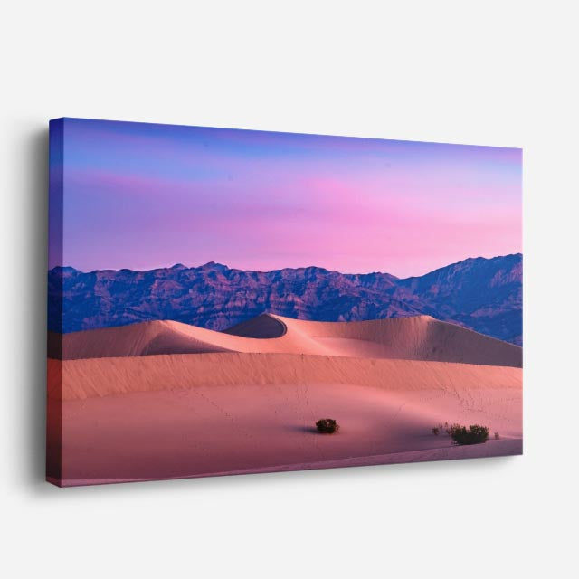 cuadro canvas desierto dunas rosa cielo al atardecer horizontal