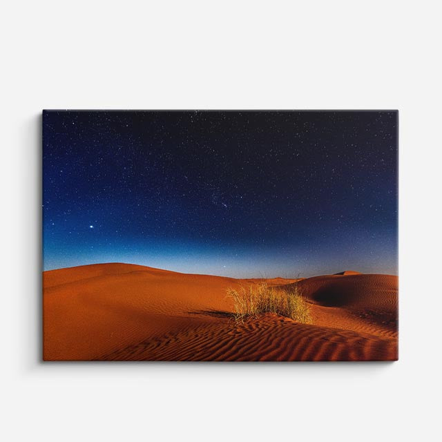 cuadro canvas desierto dunas nocturnas cielo estrellado horizontal