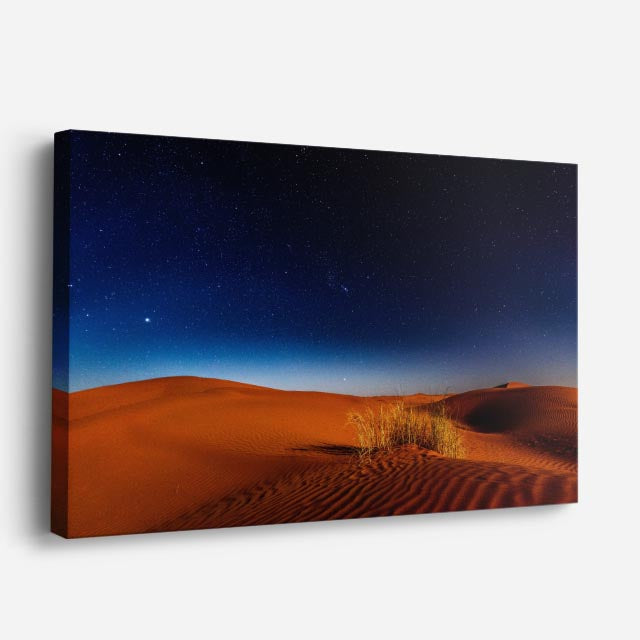 cuadro canvas desierto dunas nocturnas cielo estrellado horizontal