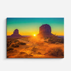 cuadro canvas desierto monument valley atardecer dorado horizontal