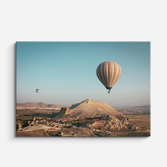 cuadro canvas desierto globo aerostático desierto azul horizontal