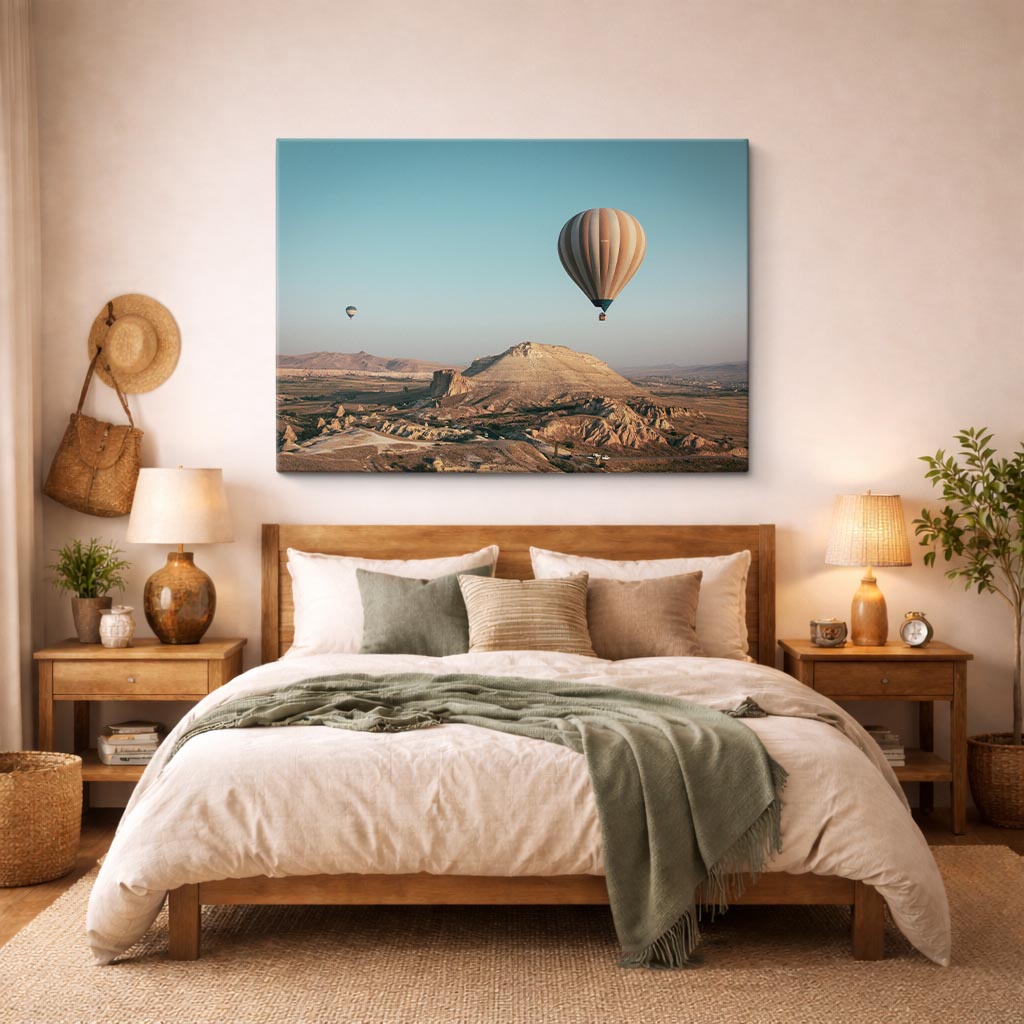 cuadro canvas desierto globo aerostático desierto azul horizontal