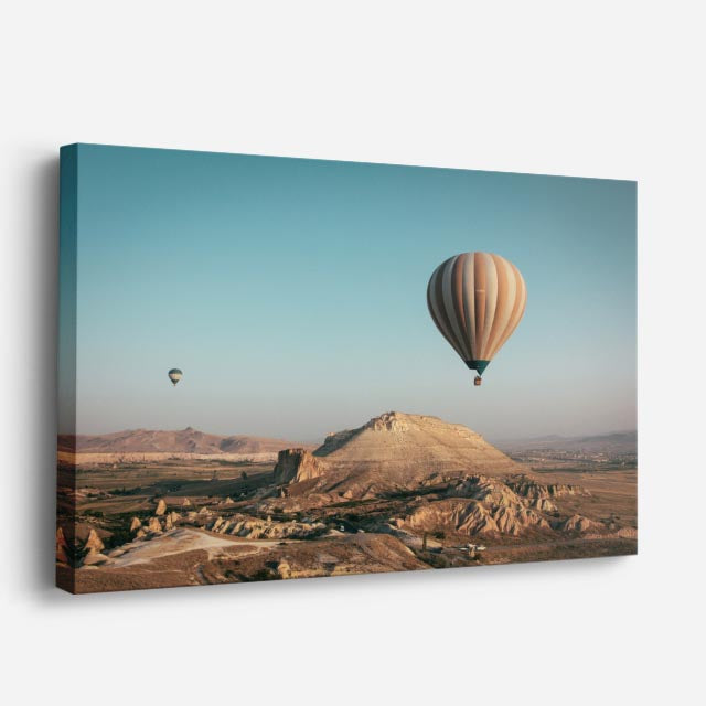 cuadro canvas desierto globo aerostático desierto azul horizontal