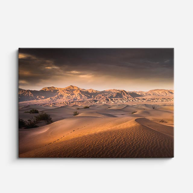 cuadro canvas desierto dunas onduladas luz suave horizontal
