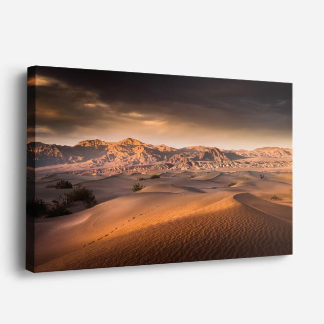 cuadro canvas desierto dunas onduladas luz suave horizontal