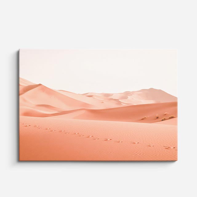 cuadro canvas desierto dunas blancas luz naranja suave horizontal