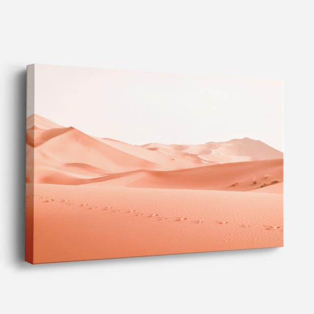 cuadro canvas desierto dunas blancas luz naranja suave horizontal