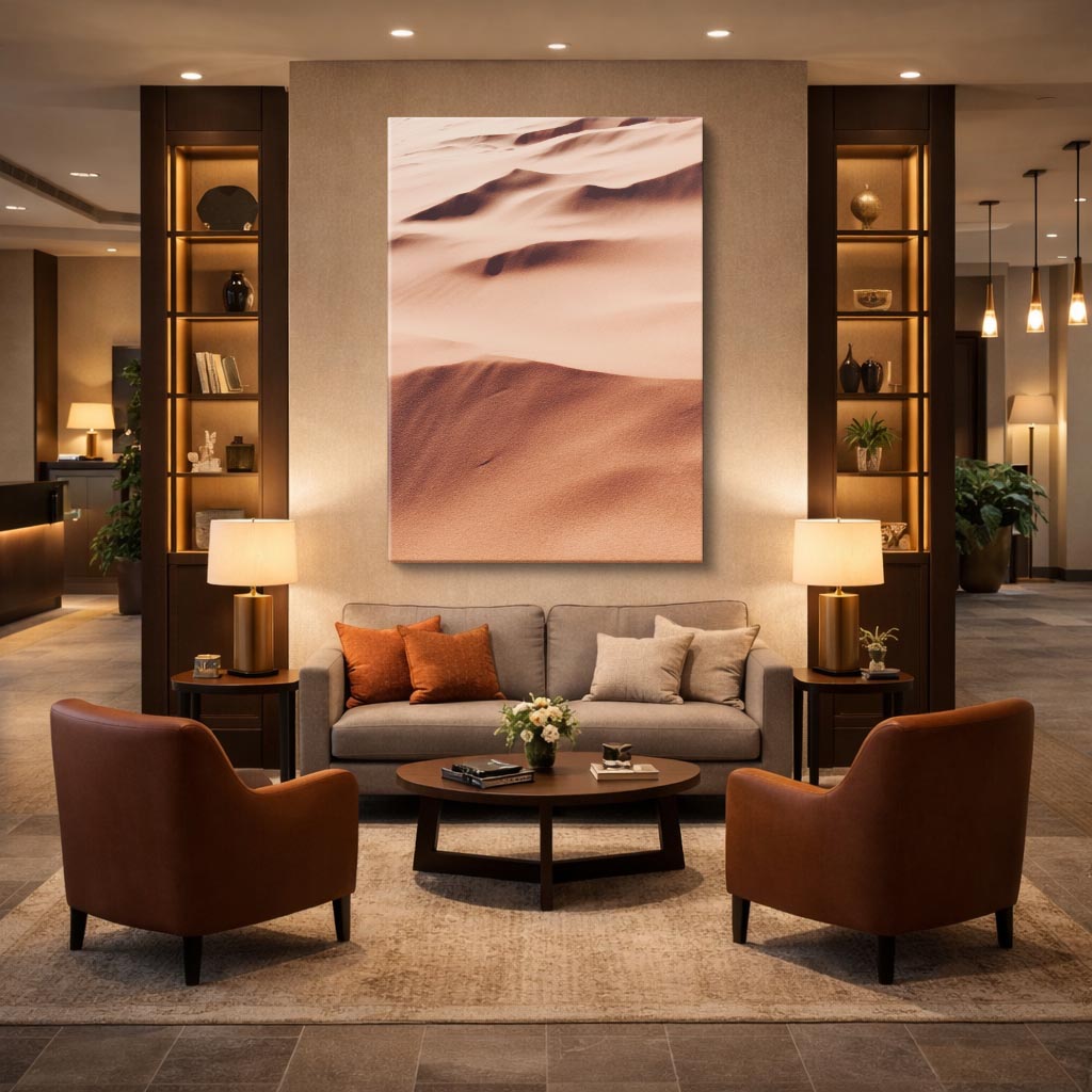cuadro canvas desierto dunas blancas textura suave vertical