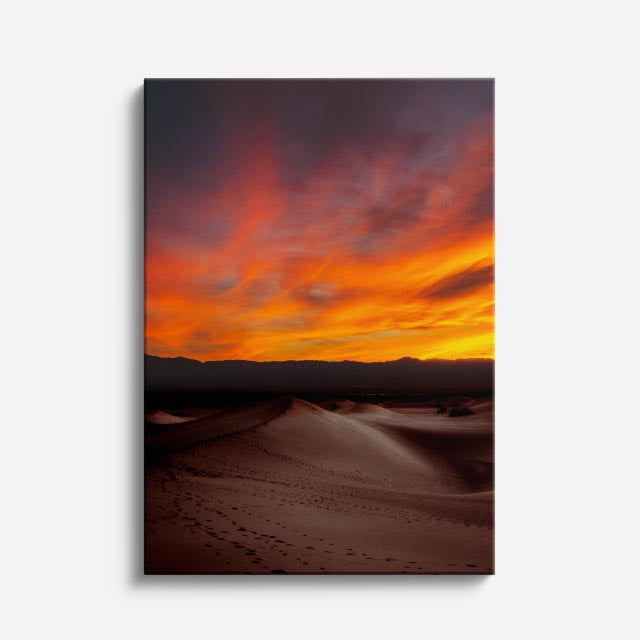 cuadro canvas desierto desierto rojo atardecer flamante vertical