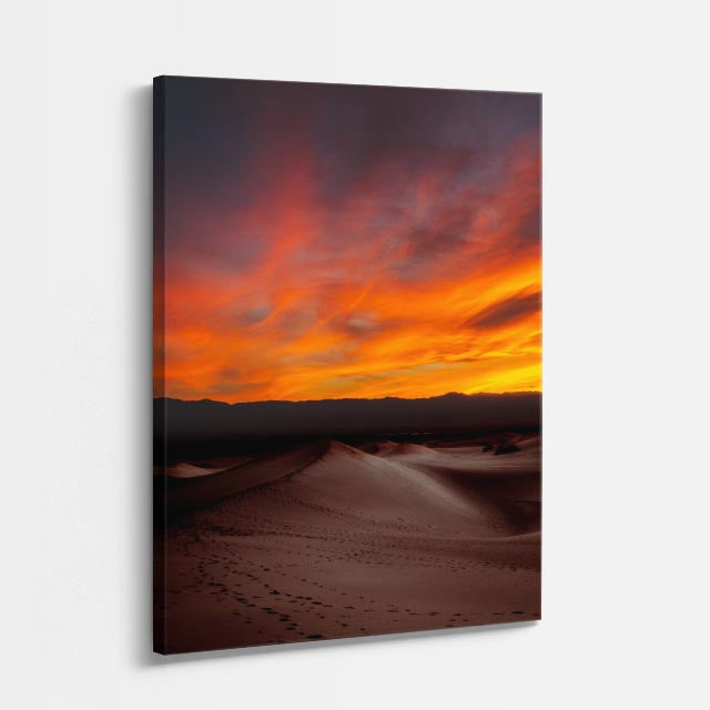 cuadro canvas desierto desierto rojo atardecer flamante vertical