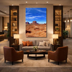 cuadro canvas desierto monument valley cielo azul amplio vertical