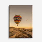 cuadro canvas desierto globo aerostático duna dorada vertical