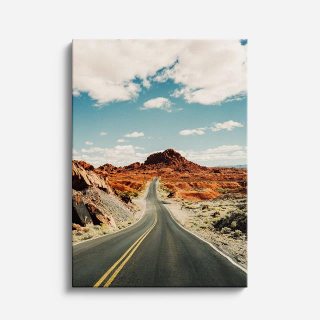cuadro canvas desierto carretera desierto rocoso vertical