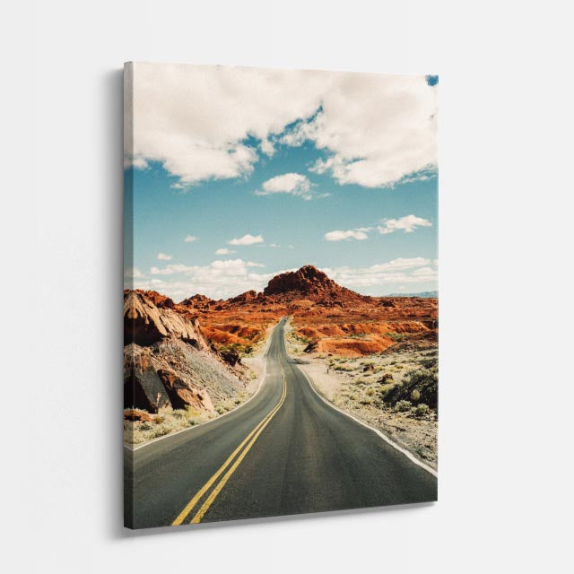 cuadro canvas desierto carretera desierto rocoso vertical